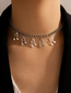 Fashion Silver Alloy Note Fringe Necklace