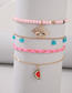 Fashion Color Alloy Cord Braided Rice Beaded Anklet Set