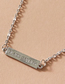 Fashion Silver Alloy Geometric Letter Brand Round Brand Snake Bone Chain Multilayer Necklace