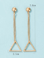 Fashion Gold Alloy Openwork Triangle Tassel Drop Earrings