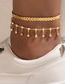 Fashion 10# Alloy Diamond Tassel Wheat Spike Chain Anklet Set