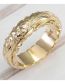 Fashion Rose Gold Metal Suspended Engraved Rose Ring