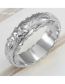 Fashion Platinum Metal Suspended Engraved Rose Ring