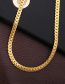Fashion Yellow Metal Geometric Side Embossed Chain Necklace