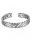 Fashion Silver Alloy Grid Magnetic Open Bracelet