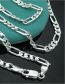 Fashion 24 Inches Silver Solid Copper Geometric Chain Bracelet Necklace Set