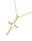 Fashion White Bronze Zirconium Cross Heart Necklace