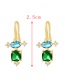 Fashion Color-4 Bronze Zirconium Geometric Stud Earrings