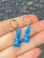 Fashion Lake Blue Copper Drop Oil Bunny Earrings