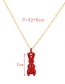 Fashion Red Copper Drop Oil Rabbit Pendant Necklace