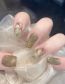 Fashion Mj-178 Short Green Smudged Camellia [glue] (3 Batches) Plastic Wearable Smudged Camellia Nail Stickers