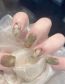 Fashion Mj-178 Short Green Smudged Camellia [glue] (3 Batches) Plastic Wearable Smudged Camellia Nail Stickers