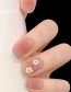 Fashion Mj-205 Frosted French-style Blooming Flower [glue] (3 Batches) Plastic Wearable Scrub Smudge Flower Nail Sticker