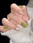 Fashion Mj-206 Matcha Milk Green Shuangpin [glue Type] (3 Batches) Plastic Wearable Double Piece Geometric Wearable Nail Art