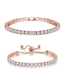 Fashion Rose Gold 19cm4.0 Copper Claw Chain Bracelet With Diamonds