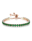 Fashion Peridot In August Bracelet With Round Zirconium Crystal In Copper