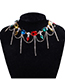 Fashion Suit Alloy Diamond Geometric Stud Necklace Set