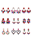 Fashion Suit Alloy Diamond Geometric Stud Necklace Set