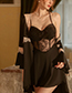 Fashion 423 Lotus Root Starch (robe + Belt) Polyester Lace Panel Tie Robe