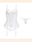 Fashion White Polyester Lace Sheer Sling Nightdress