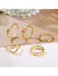 Fashion 2# Alloy Geometric Heart Cutout Ring Set