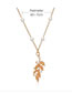 Fashion Gold Alloy Diamond And Pearl Leaf Necklace
