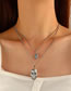 Fashion Ancient Silver Solid Copper Geometric Skull Double Necklace