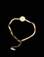 Fashion Gold Titanium Steel Geometric Portrait Round Brand Snake Bone Chain Anklet