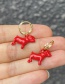 Fashion Red Copper Drop Oil Pet Dog Pendant Earrings