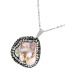 Fashion Silver Brass And Diamond Resin Irregular Shell Pendant Necklace