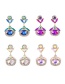 Fashion Light Pink Alloy Diamond Geometric Stud Earrings