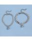 Fashion Silver Titanium Steel Geometric Chain Magnetic Heart Bracelet
