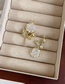 Fashion Gold Alloy Transparent Crystal Rose Asymmetric Stud Earrings