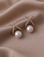 Fashion Gold Brass Zirconium Cross Pearl Stud Earrings