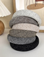 Fashion F Black Color Wide-brimmed Headband With Cotton And Linen Check