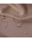 Fashion Gold Bronze Zirconium Bow Necklace