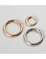 Fashion Light Gold 25mm Inner Diameter (33 Outer Diameter) Alloy Round Buckle Spring Keychain (single)