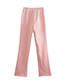 Fashion Pink Silk-satin Flared Pants