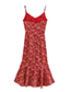Fashion Red Printed Slip Dress
