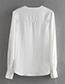 Fashion White Buttoned V-neck Satin Shirt