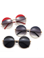 Fashion C1 Black/full Grey Plastic Round Large Frame Sunglasses