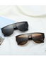 Fashion C1 Bright Black/full Grey Pc Square Large Frame Sunglasses