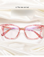 Fashion C5 Red Stripe/anti-blue Light Tr90 Cat Eye Large Frame Flat Mirror