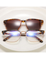 Fashion C13 Leopard / Gradient Tea Pc Square Large Frame Sunglasses