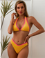 Fashion Fluorescent Green Polyester Colorblock Halter Swimsuit