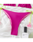 Fashion Glossy Light Pink Polyester Halter Neck Tie Split Swimsuit