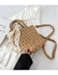 Fashion Khaki Straw Strap Straw Large Capacity Crossbody Bag