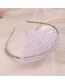 Fashion White Geometric Pearl And Diamond Braided Headband