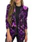Fashion Purple Cotton Printed Blazer