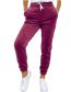 Fashion Purple Polyester Tie-up Trousers